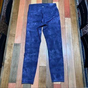 Lululemon Wunder Train High Rise 25” Leggings Naval Blue Diamond Dye Size 8 EUC